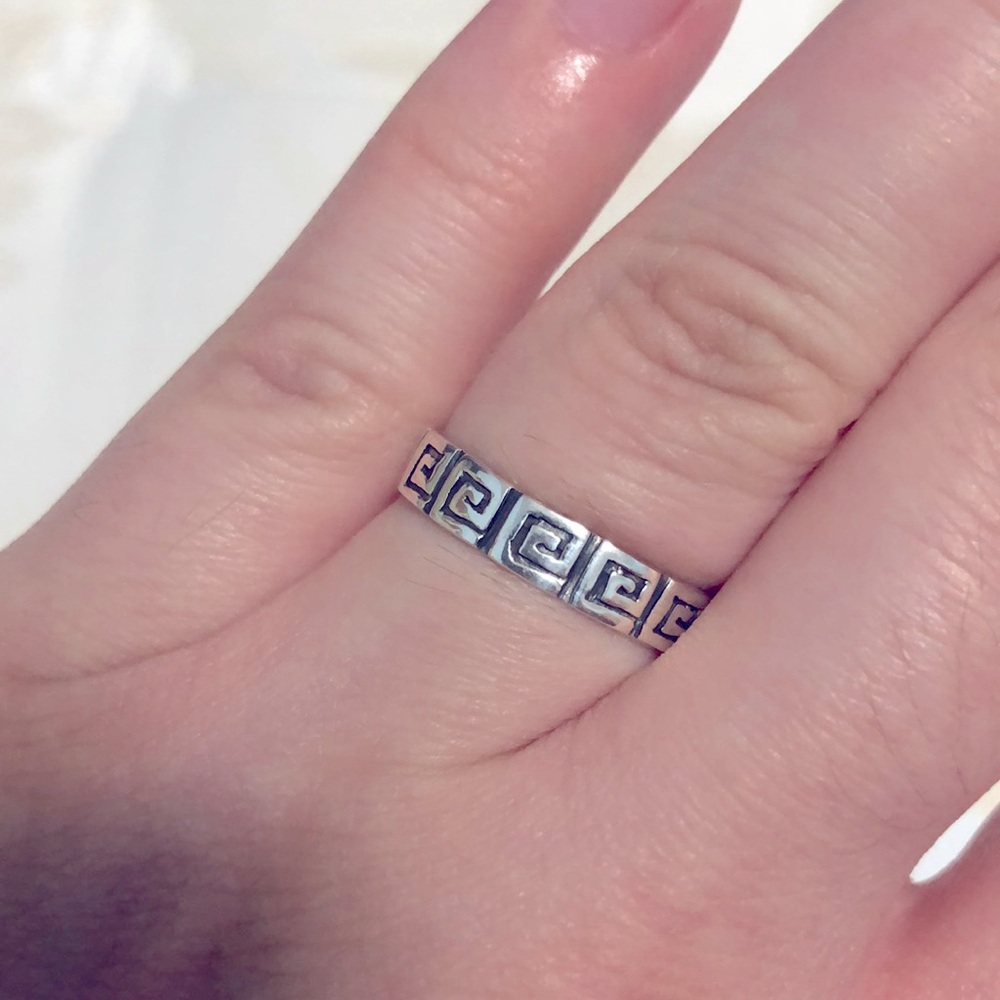 Sterling Greek Mosaic Ring